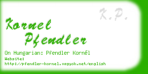 kornel pfendler business card